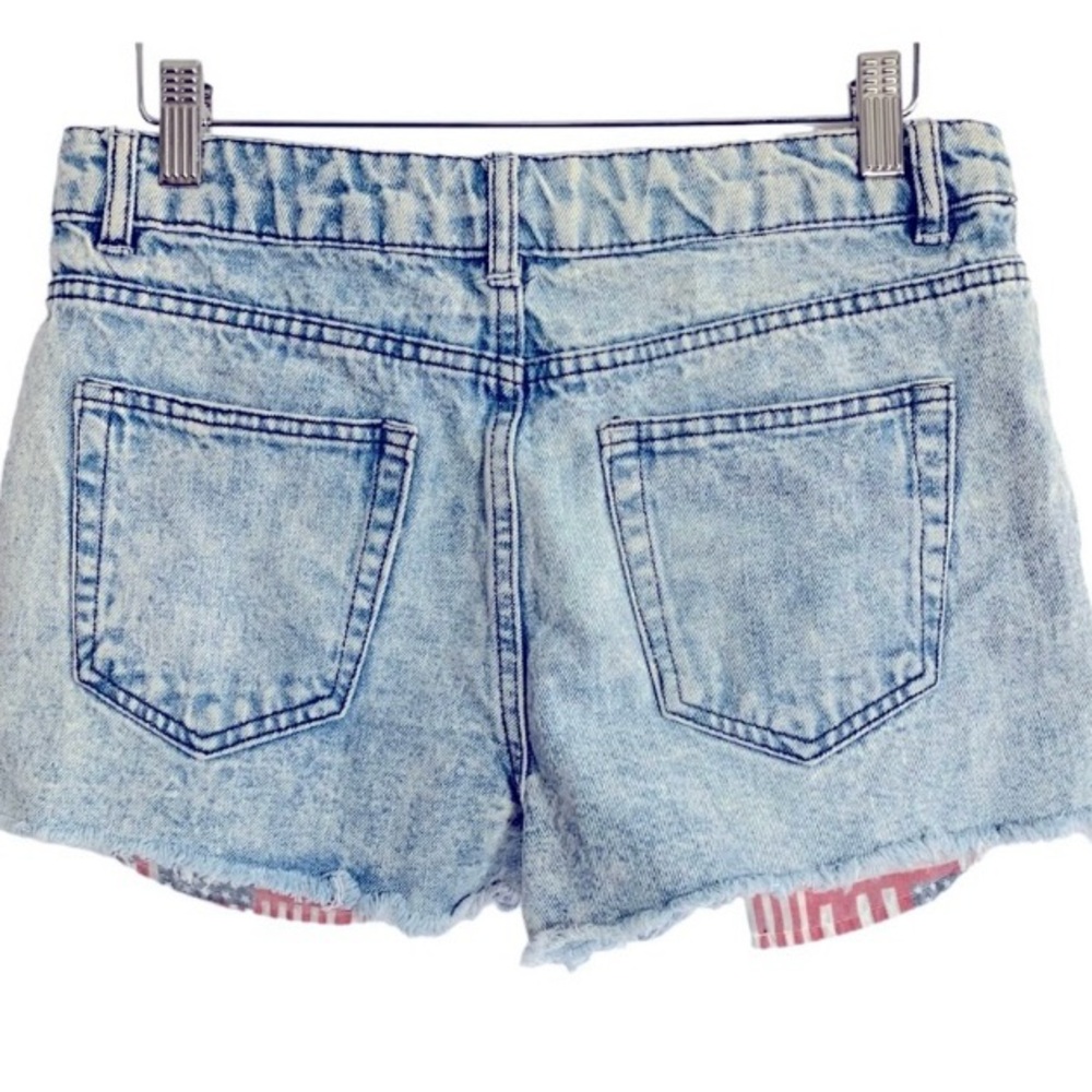 Forever 21 Flag Jean Shorts Sz 27 - Picture 4 of 5